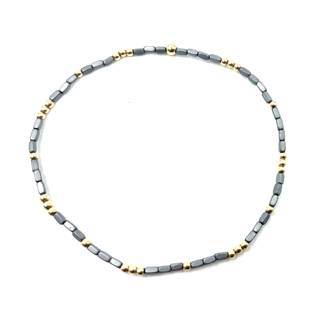 Harbor Bracelet in gray and gold filled: 7"