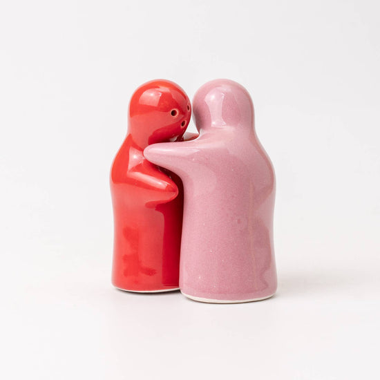 Pink and Red Ceramic Salt & Pepper Shakers