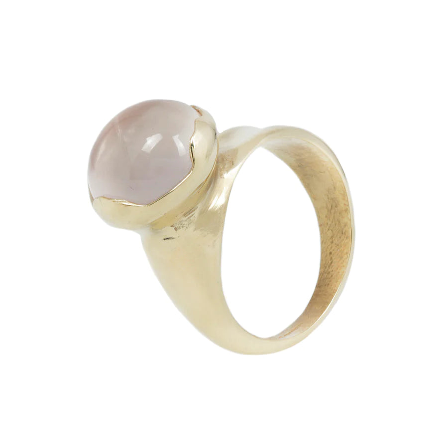 Euca Ring (Brass and Rose Quartz)