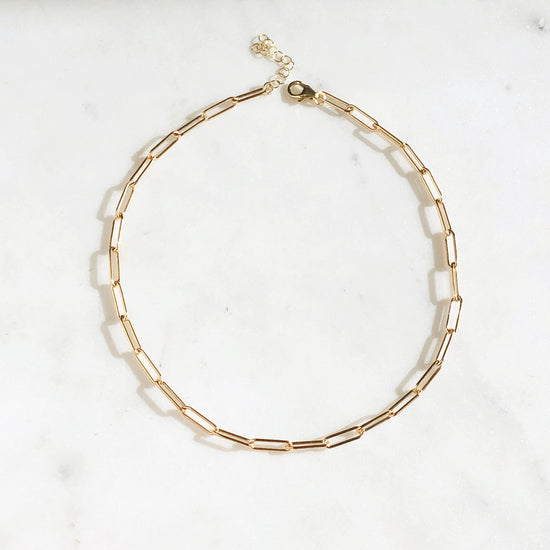 Chain Link Choker: 13" Sterling Silver