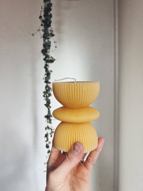 Fluted pillar candle no.1: Olive