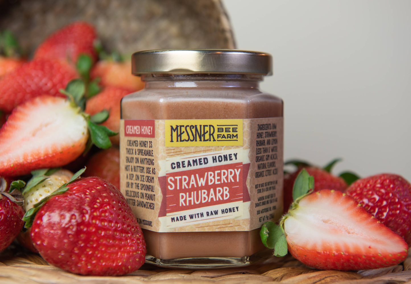 Strawberry Rhubarb Creamed Honey / 9oz. / Kansas City