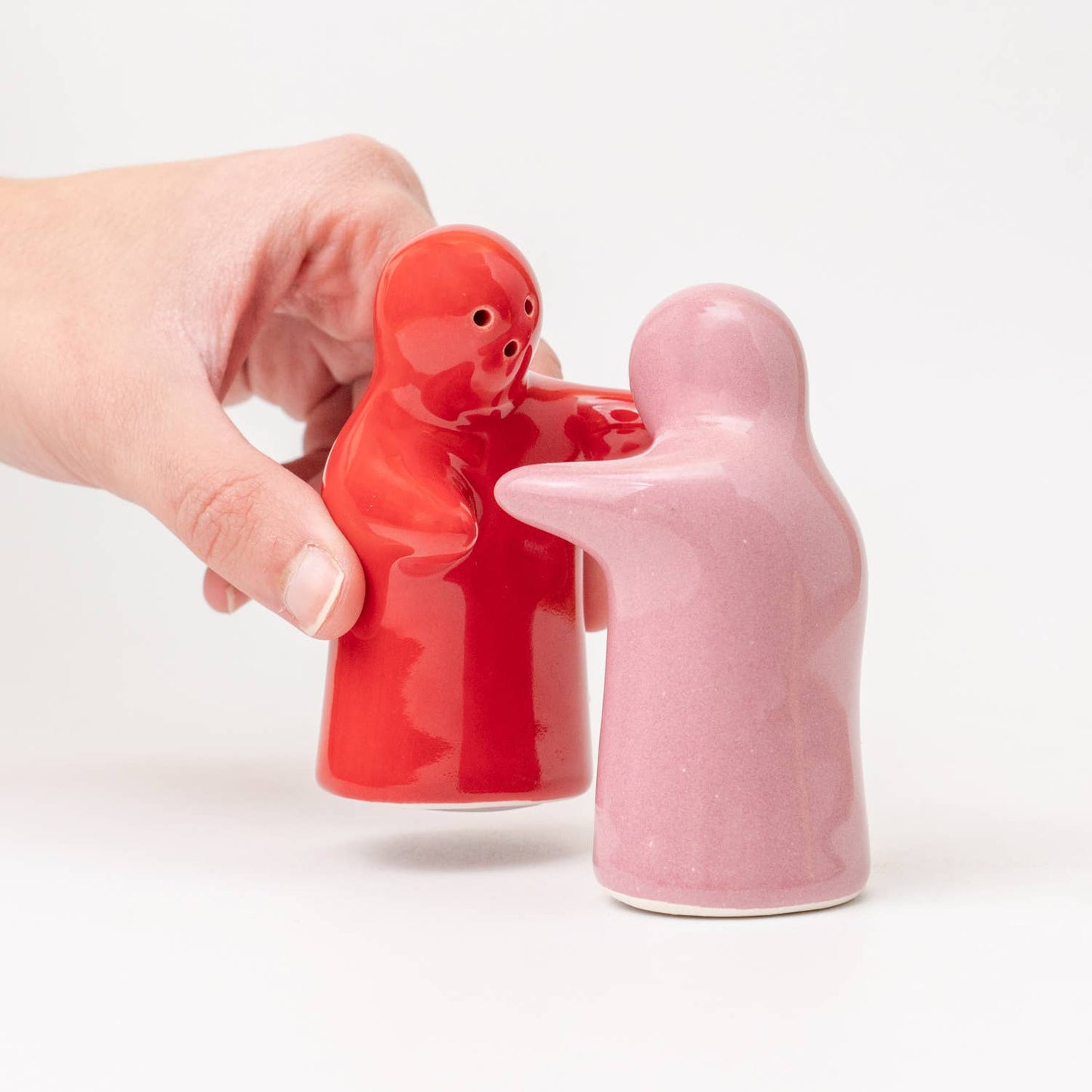 Pink and Red Ceramic Salt & Pepper Shakers