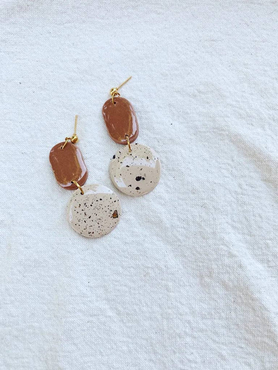 Summer Louie Earrings: Sedona + Speckled Cream