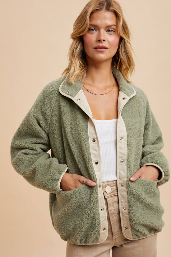 Reversible Sherpa Jacket Sage