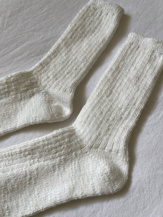 Cottage Socks: White Linen