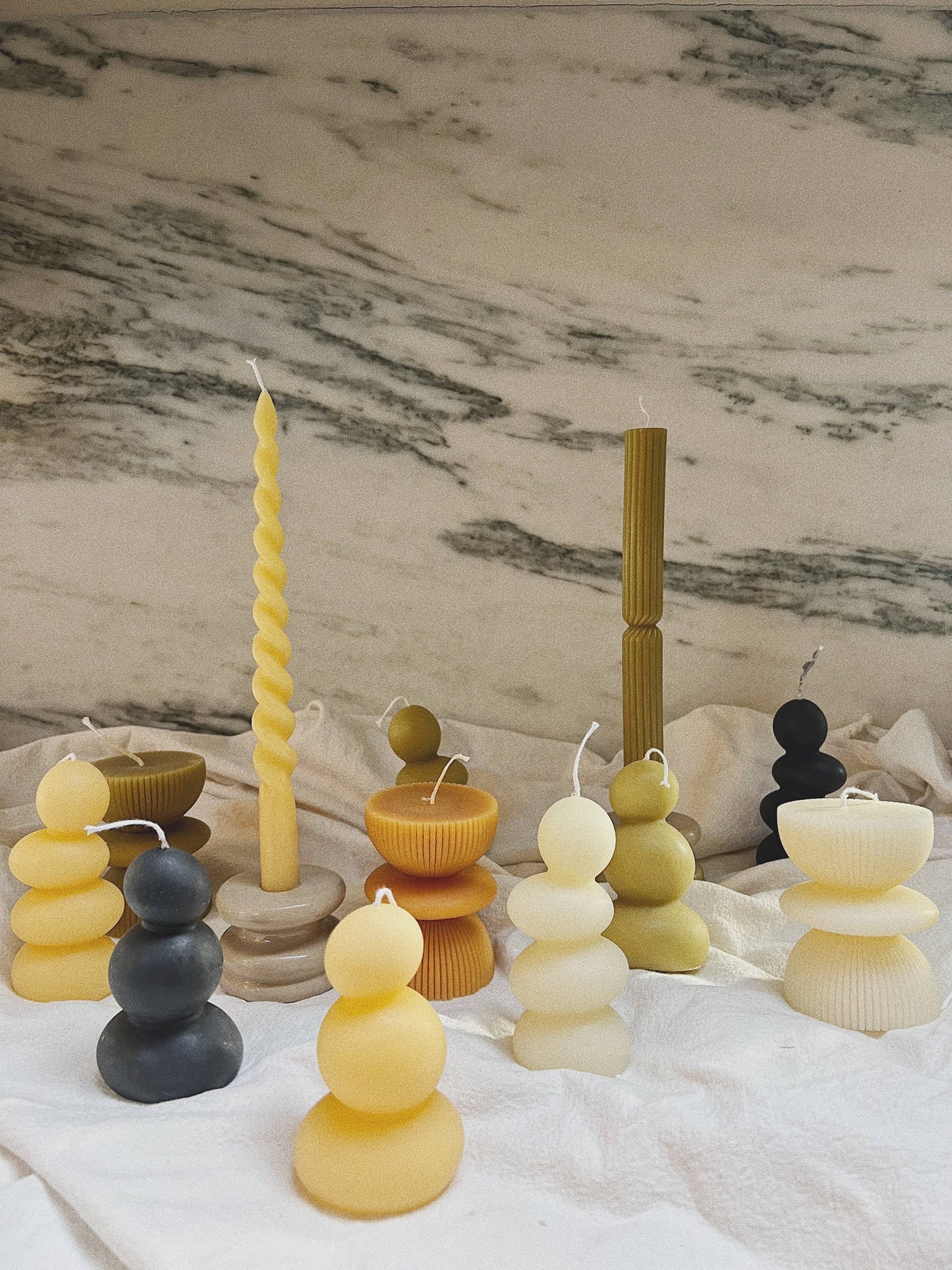 Fluted pillar candle no.1: Olive