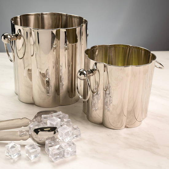 Polished Silver Ice Bucket with Handles