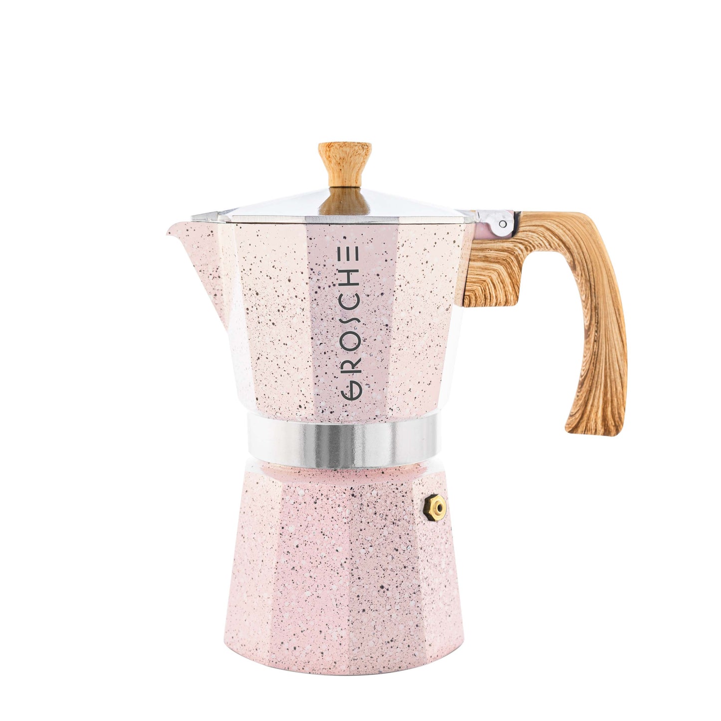 MILANO STONE Stovetop Espresso Maker  - Blush Pink: 3 cup