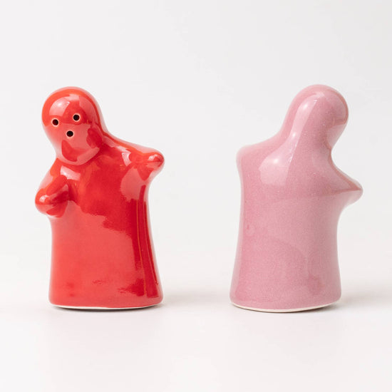 Pink and Red Ceramic Salt & Pepper Shakers