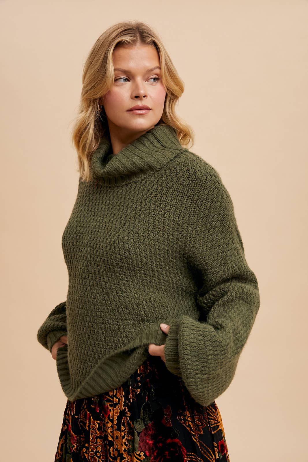 Textured Knit Turtleneck