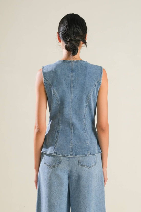 Washed Denim Vest