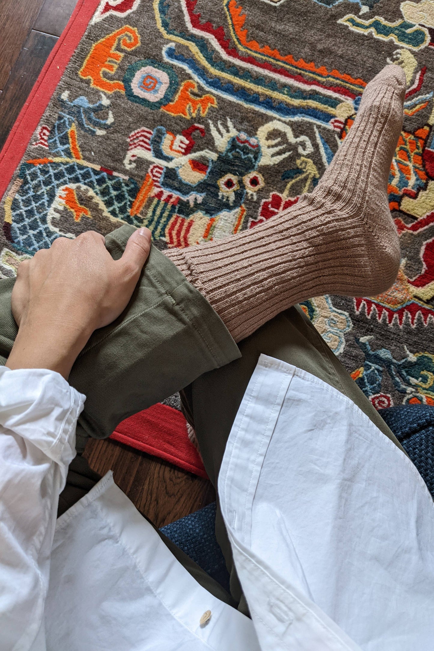 Cottage Socks: White Linen