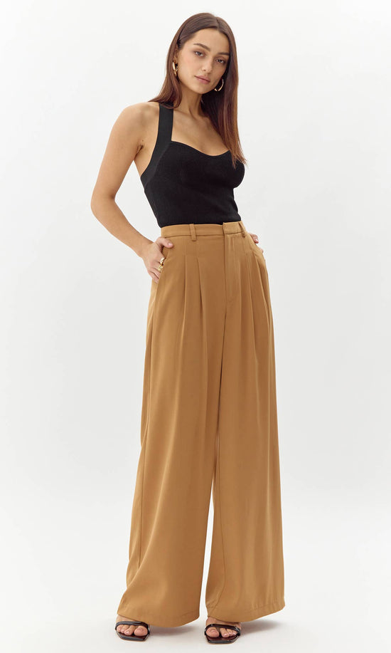 Stanley Wide Leg Trousers - Camel