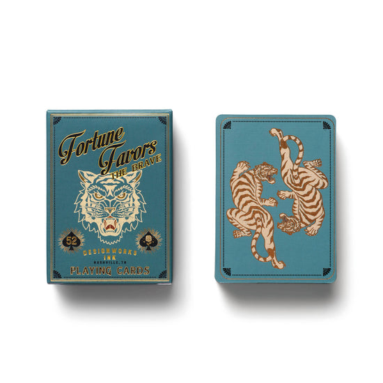 Playing Cards - Teal "Fortune Favors The Brave"