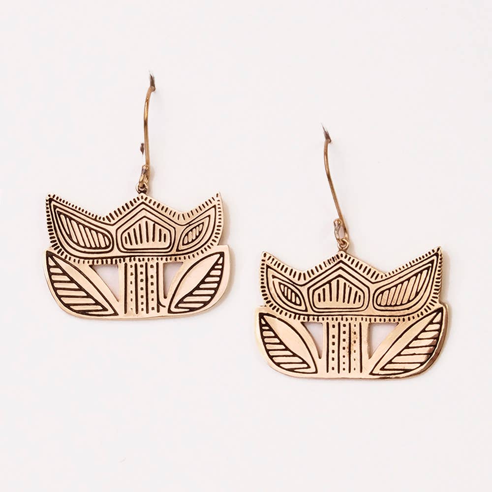 Francie Brass Tulip Earrings