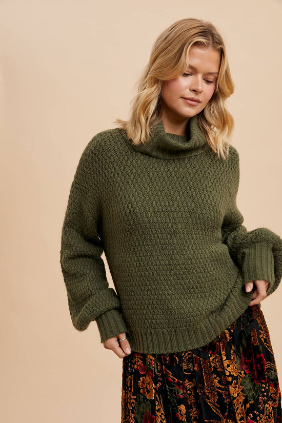 Textured Knit Turtleneck