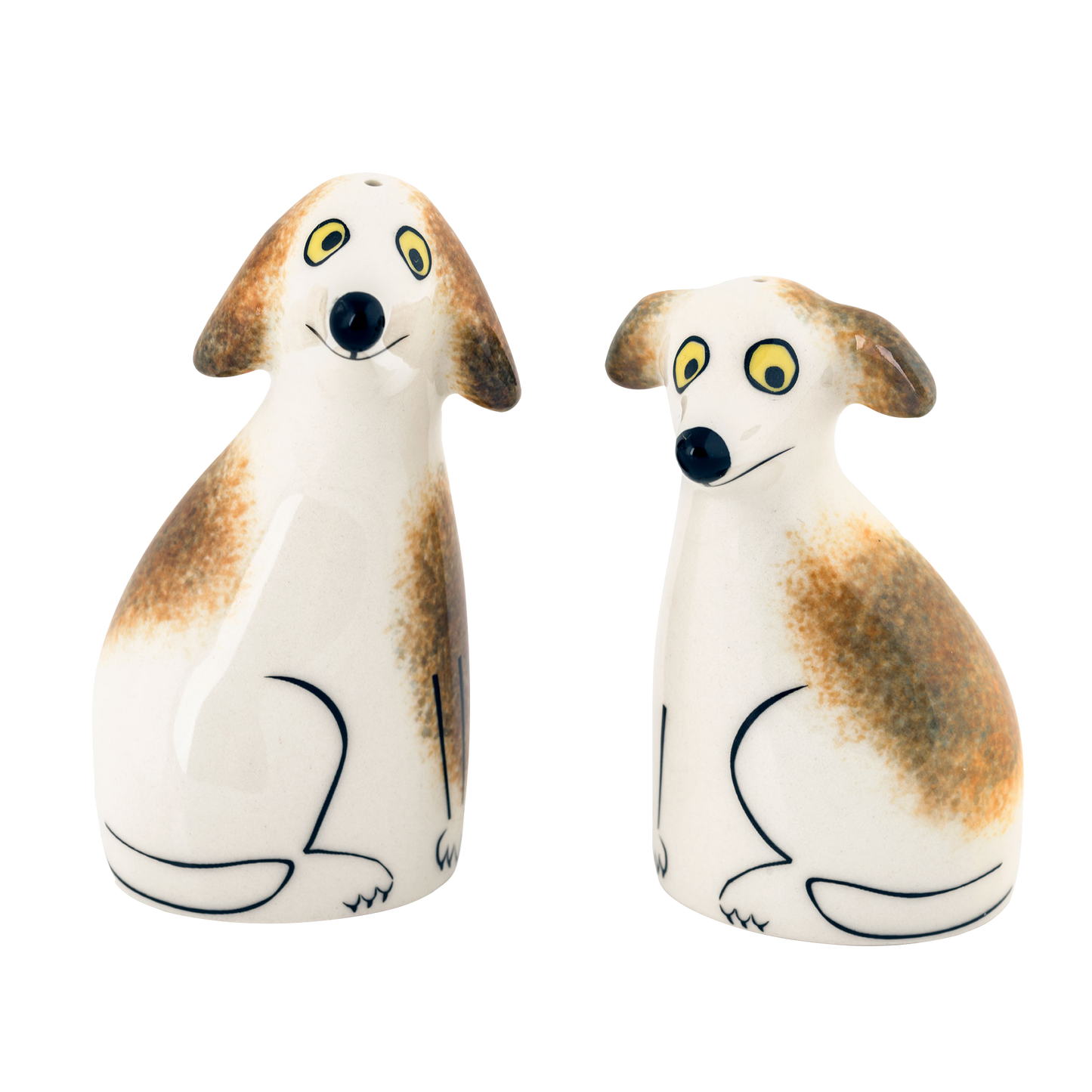 Handmade Ceramic Scruffy Dog Salt and Pepper Shakers