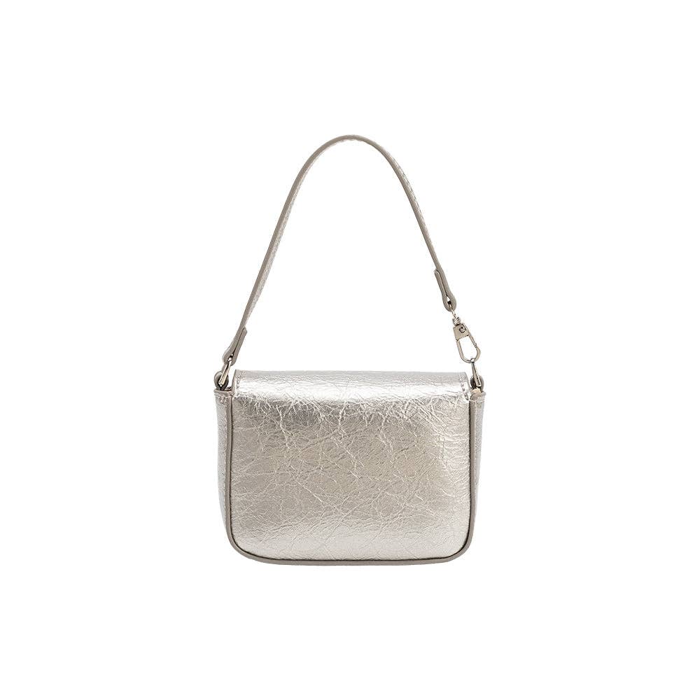 Sonnet Silver Mini Vegan Crossbody Bag