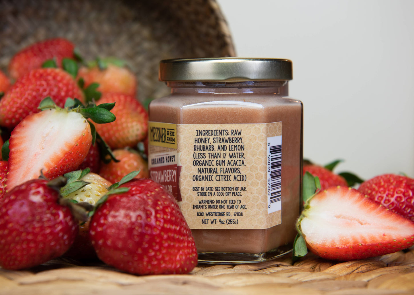 Strawberry Rhubarb Creamed Honey / 9oz. / Kansas City