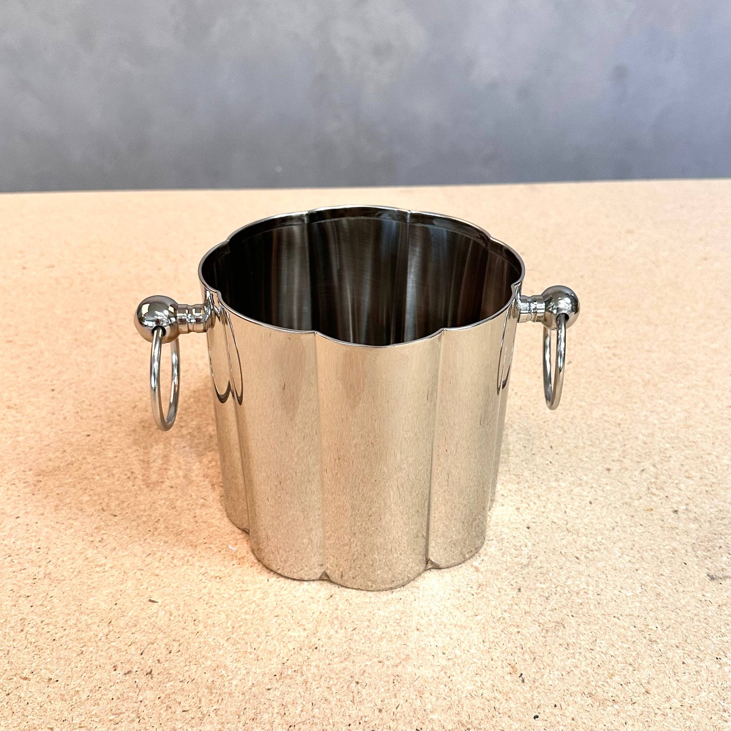 Polished Silver Ice Bucket with Handles