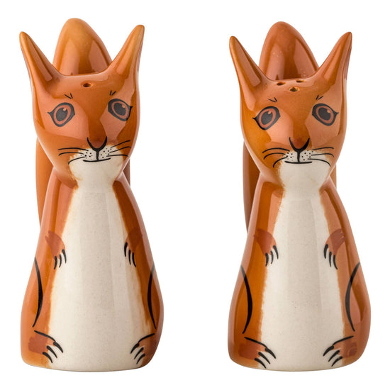 Handmade Ceramic Squirrel Salt and Pepper Shakers