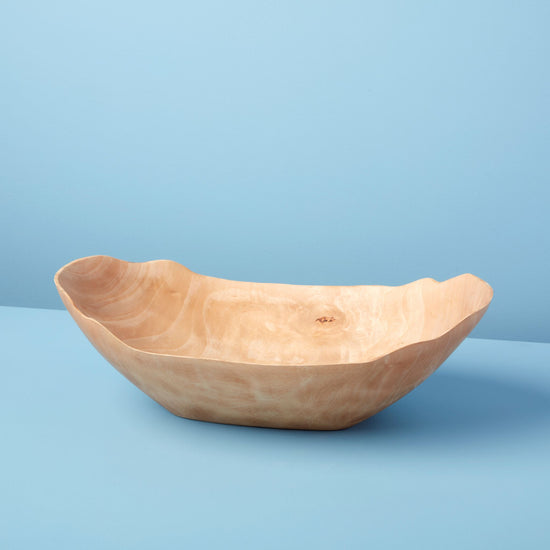 Kiln Mango Wood Petal Bowl, Large