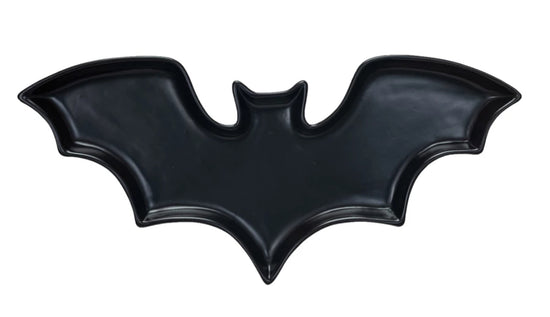 Stoneware Bat Dish Matte Black