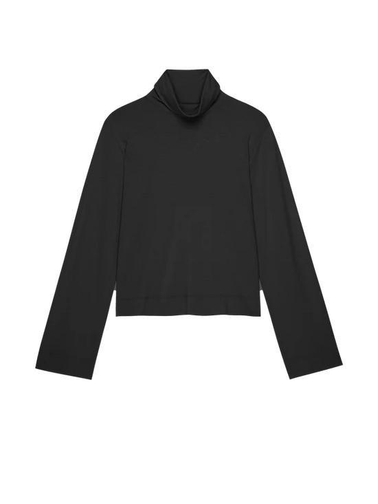 Neo Mock Neck T-Shirt in Jet Black