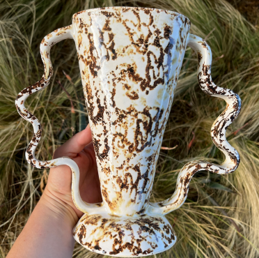 Stretch Vase (Brown  & White)