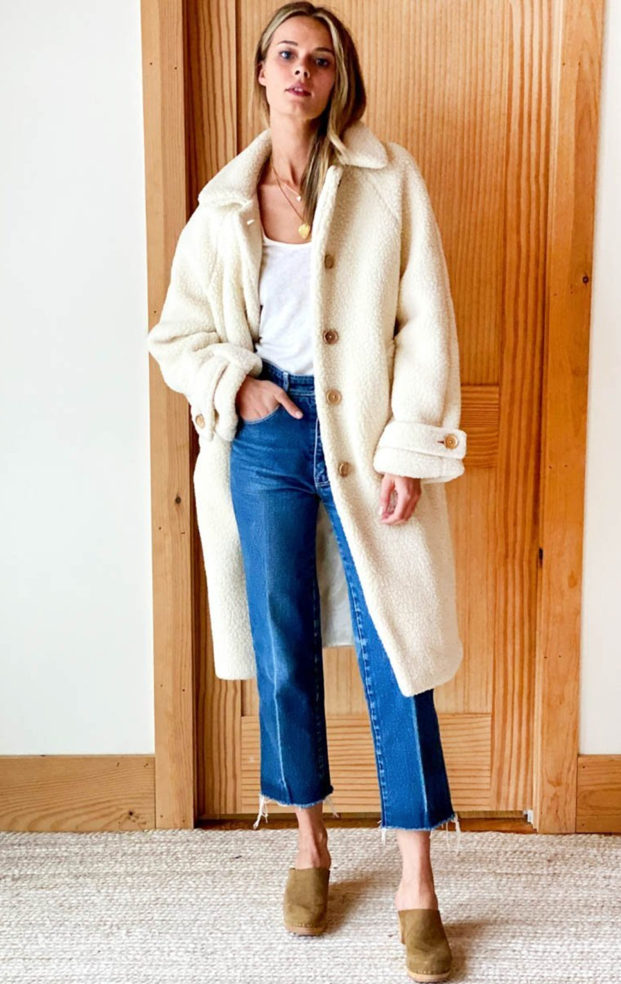 Matisse Coat - Ivory Sherpa