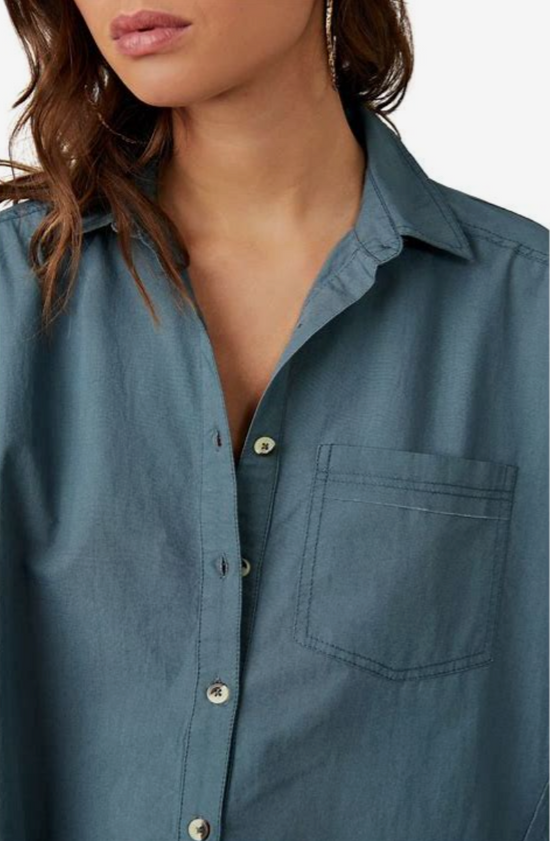 Happy Hour Oversize Poplin Button Up