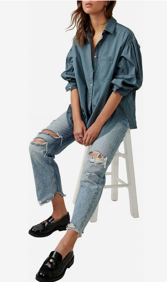 Happy Hour Oversize Poplin Button Up