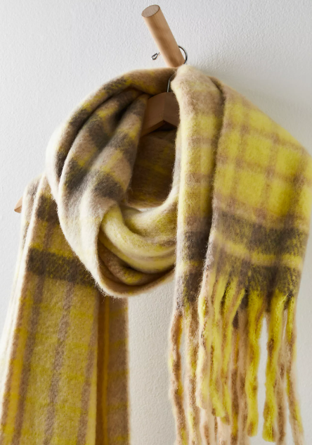 Falling for You Brushed Scarf (yellow + grey)