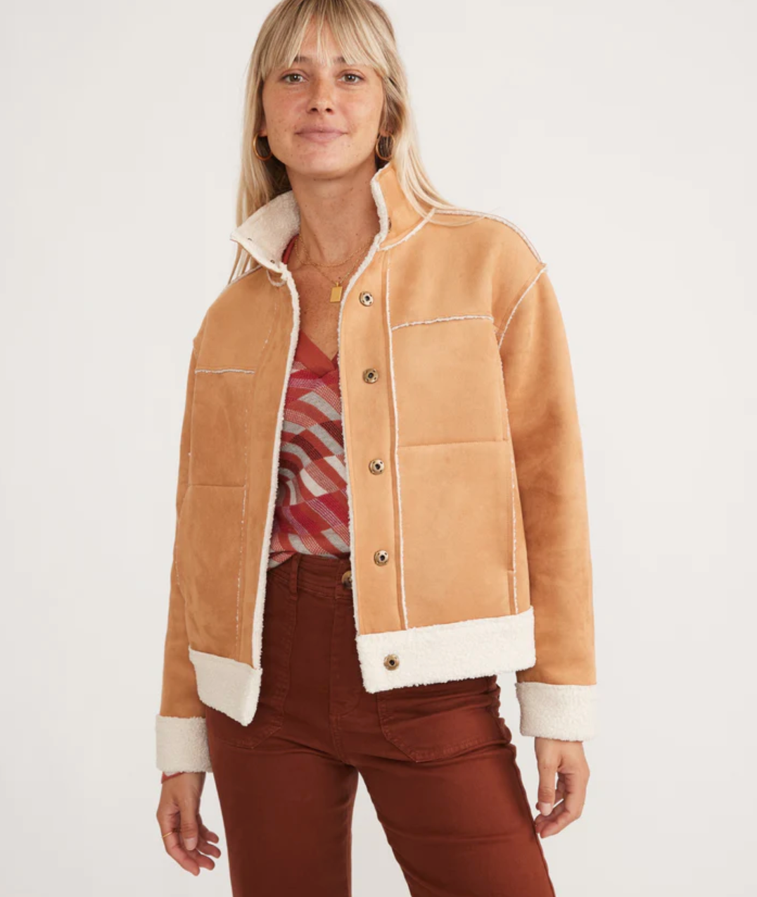 Asheville Sherpa Jacket - Camel/ Sherpa