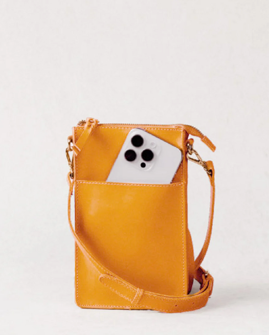 Maybelle Phone Crossbody Bag:  Cognac