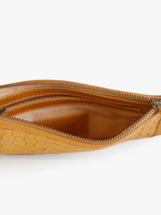 Nesemia Basketweave Clutch: Cognac