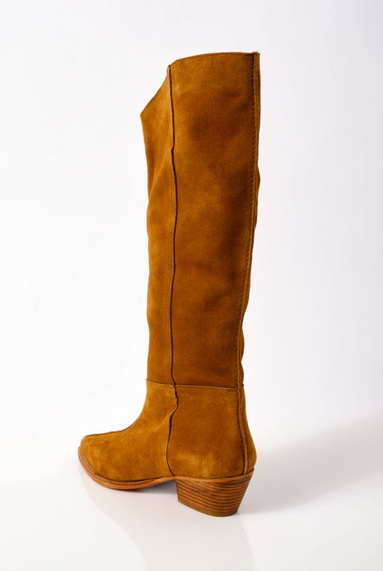 Sway Low Slouch Boots Burnt Caramel Suede