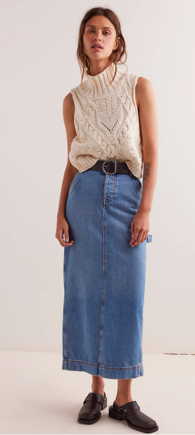 We The Free Francisco Denim Maxi Skirt