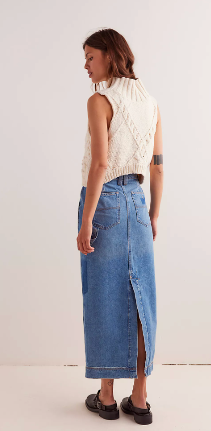 We The Free Francisco Denim Maxi Skirt