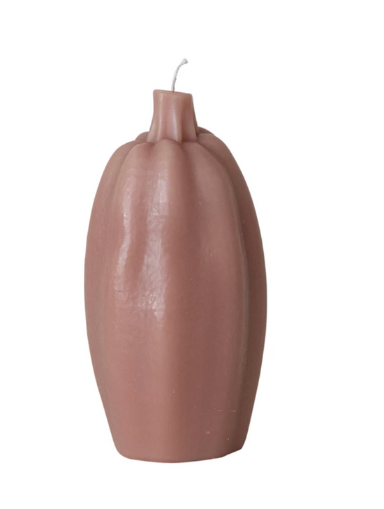 Unscented Squash Shaped Candle in Camel