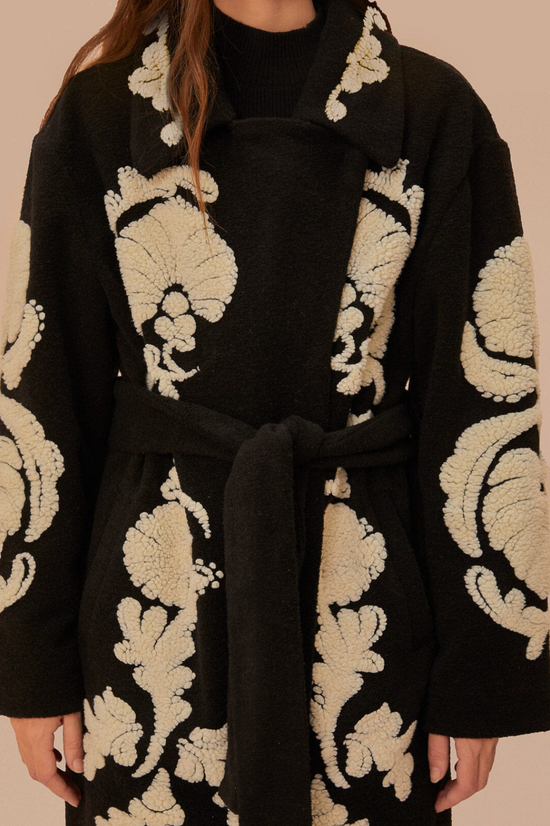 Black and White Helen Fleece Coat