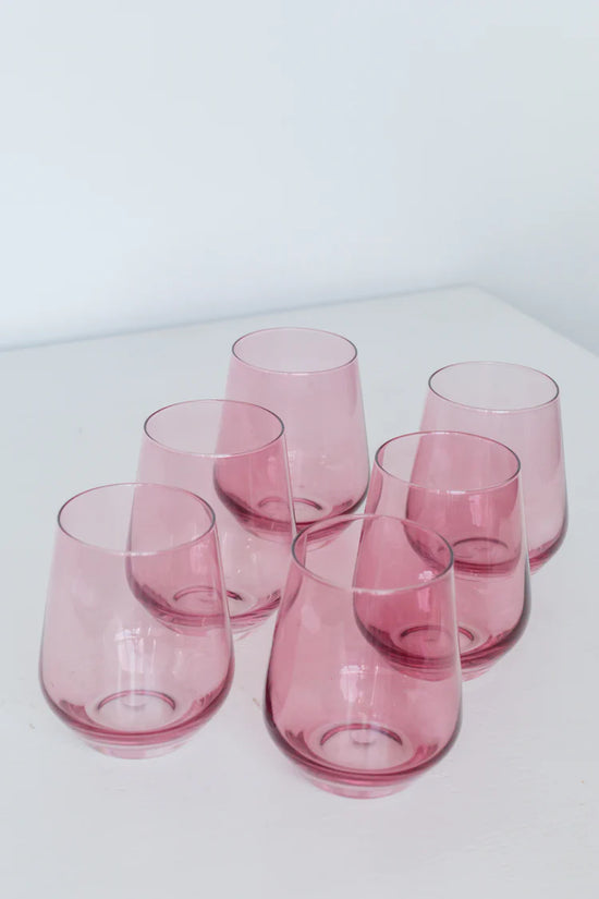 Colored Wine Stemless -  (Rose)