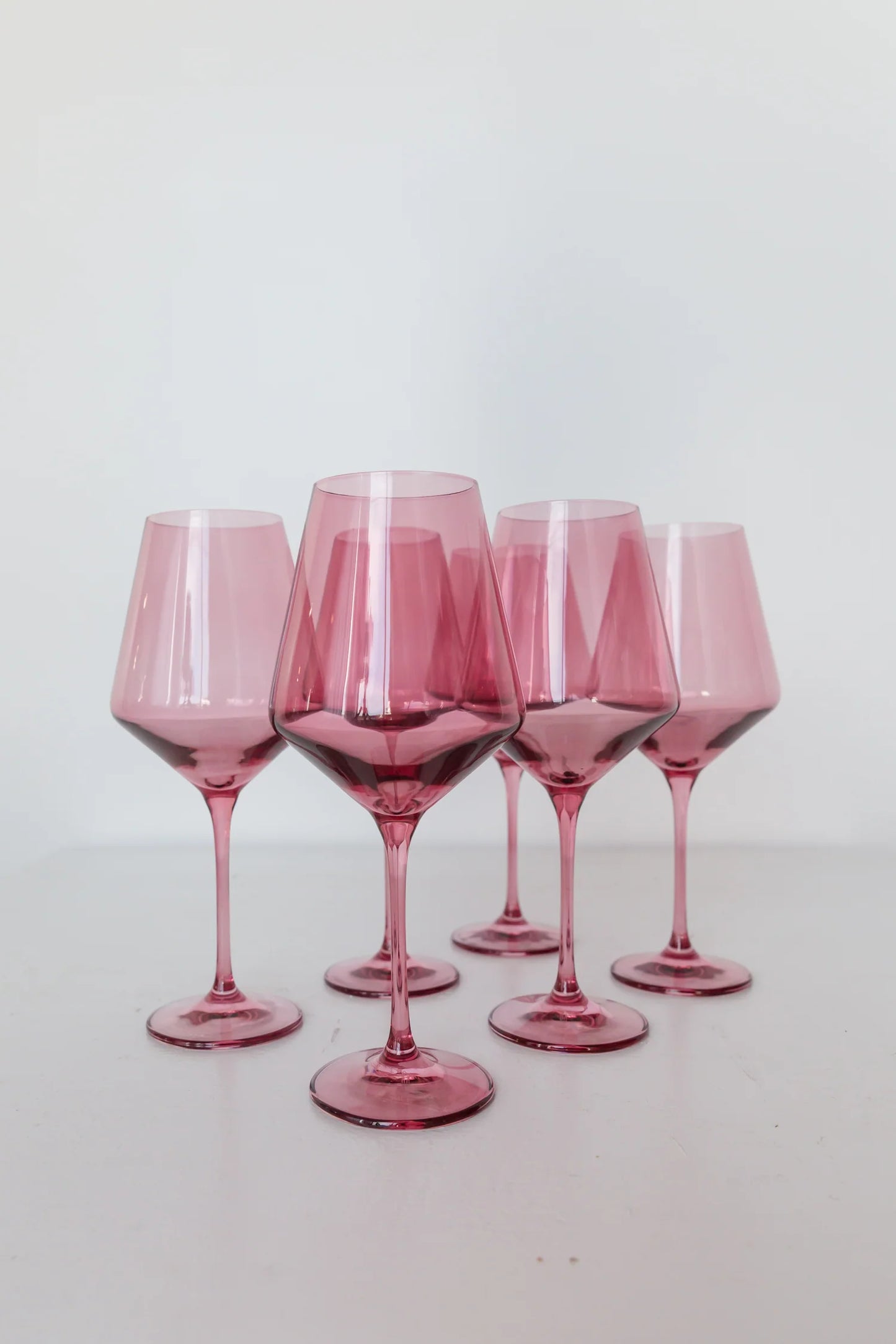 Colored Wine Stemware - (Rose)