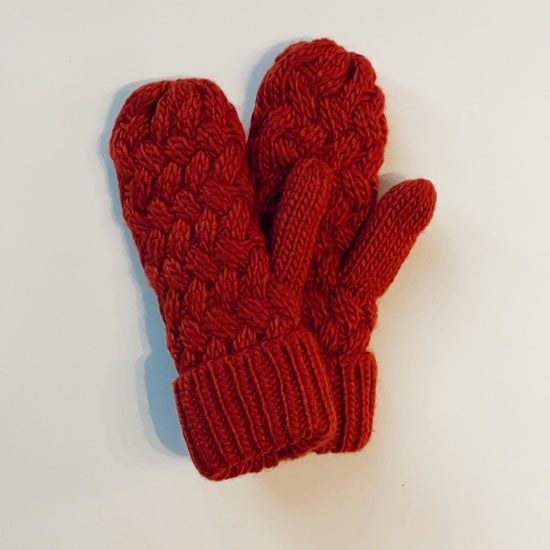 Rust Knit Mittens