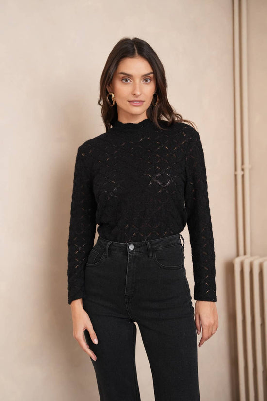 Openwork Knit Blouse