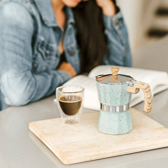 MILANO STONE Stovetop Espresso Maker  - Mint Green: 6 cup