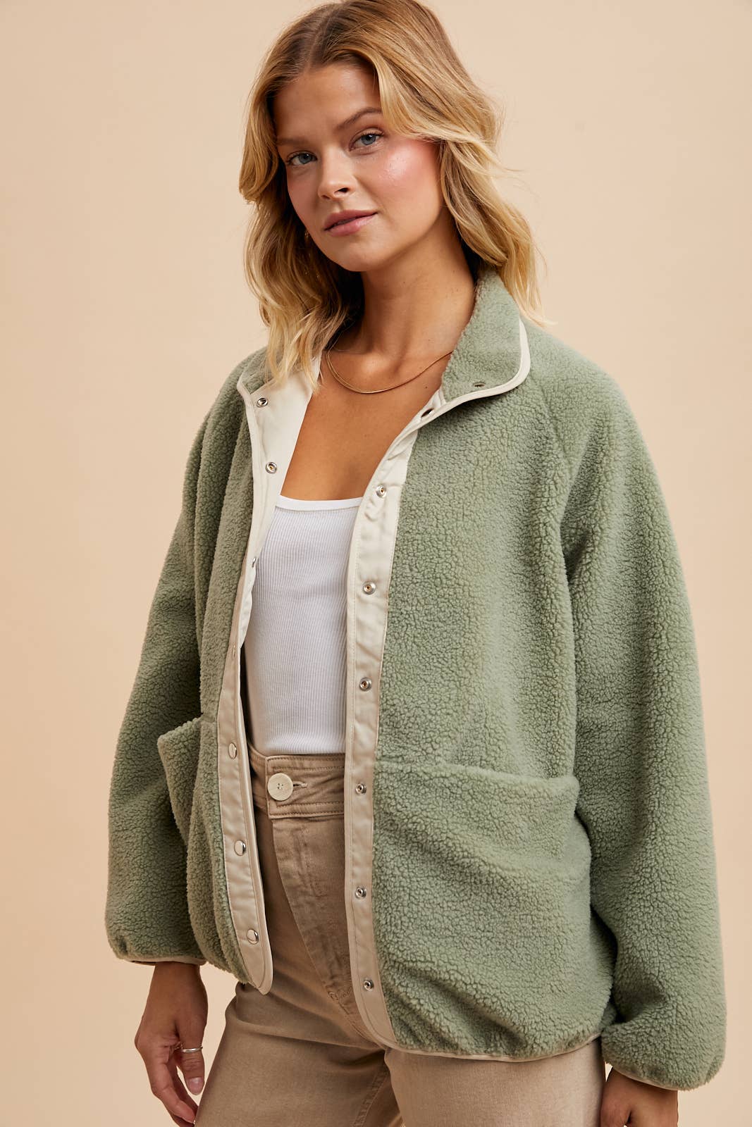 Reversible Sherpa Jacket Sage