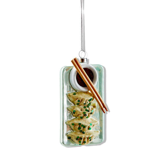 Potsticker Christmas Tree Ornament: Multicolored / Glass