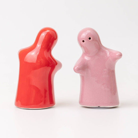 Pink and Red Ceramic Salt & Pepper Shakers